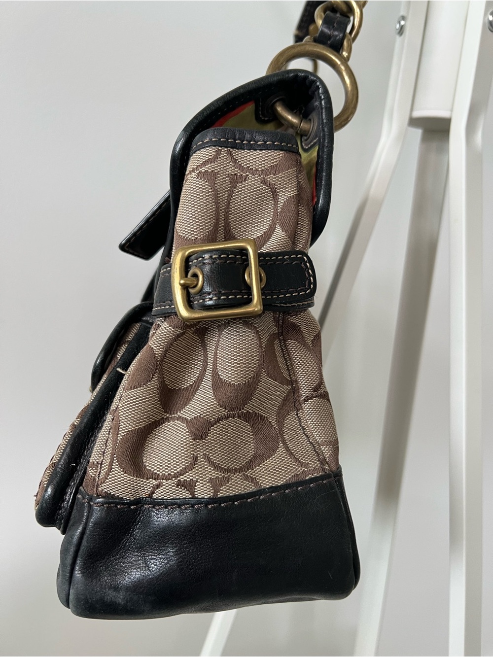 Coach Legacy Leigh Signature Canvas and Black Leather Shoulder Bag - Picture 8 of 16